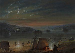 Přechod řeky: měsíční svit od Alfred Jacob Miller