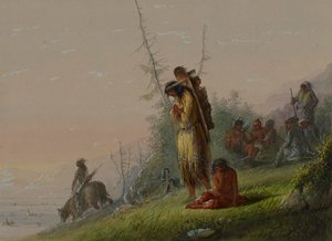 Indiánský tábor od Alfred Jacob Miller