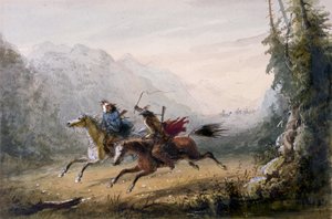 Útěk z Blackfeet od Alfred Jacob Miller