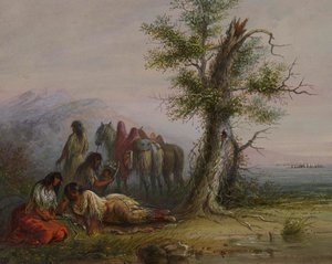 Indiánské ženy od Alfred Jacob Miller