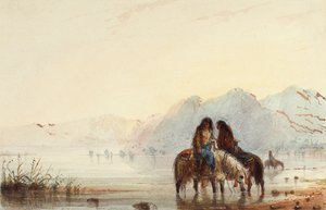 Indické ženy, Šošoni, cca 1837 (akvarel na papíře) od Alfred Jacob Miller