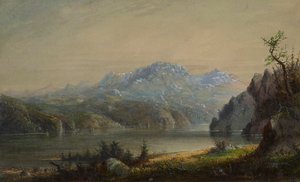 Jezerní a horská krajina od Alfred Jacob Miller