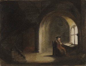 Muž sedící u okna od Alfred Jacob Miller