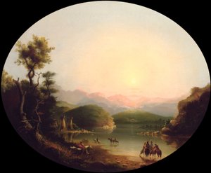 Shoshone Indians at a Mountain Lake (Lake Fremont) od Alfred Jacob Miller