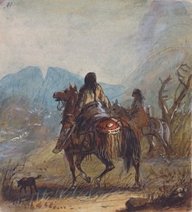 Sioux Women, Cut Rocks in the Distance, cca 1837 (tužka, akvarel a kvaš na papíře) od Alfred Jacob Miller
