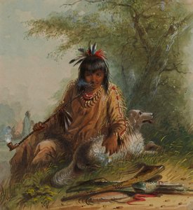 Indián Snake a jeho pes od Alfred Jacob Miller
