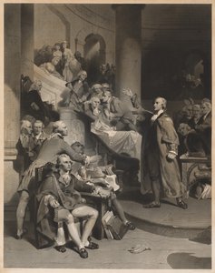Patrick Henry pronáší svůj oslavný projev v Domě měšťanů ve Virginii od Alfred Jones