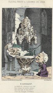 Le Boxis: Cartoon on Dupanloup - nemocný. od 21.2.1871 v „Květiny, ovoce a zelenina dne“ od Alfred Le Petit
