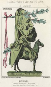 Le Laurier: Cartoon on Garibaldi - nemocný. od 15.2.1871 v „Květiny, ovoce a zelenina dne“ od Alfred Le Petit