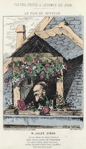 Le Peas de Fragreur: karikatura o Julesi Simonovi (1814 - 1896) - nemoc. od 12/01/187 v „Květiny, ovoce a zelenina dne“ od Alfred Le Petit
