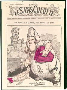 "Le Poule au Pot", karikatura Henriho Charlese Ferdinanda Marie Dieudonne (1820-83) hraběte ze Chambordu, z "Le Sans-Culotte", 1879