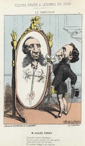 The Narcissus: Cartoon on Jules Ferry - nemocný. od 27.01.1871 v „Květiny, ovoce a zelenina dne“