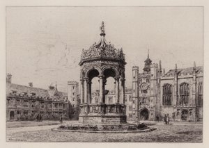 Cambridge: The Great Court of Trinity College (lept) od Alfred Louis Brunet Debaines