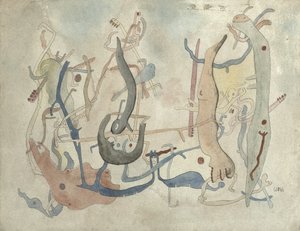 Imaginary Forms, cca 1939/40 (pero, indický inkoust a akvarel na papíře)