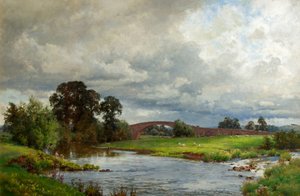 Thorverton Bridge (olej na plátně) od Alfred Parsons