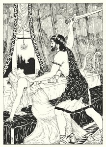 Lucianova Pravdivá historie: Lucián a žena s oslíma nohama (rytina)