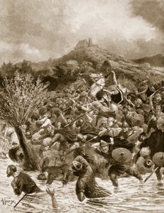 Král Penda zabit ve Winwaedfield, 655, ilustrace z 