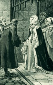 Královna Margaret, vdova po Jakubu IV., vzdoruje šlechticům od Alfred Pearse