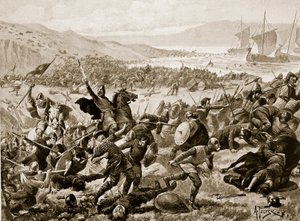 Velká bitva u Brunanburhu, 937, ilustrace z knihy "Hutchinson