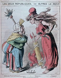 Kreslený film o dvou republikách, „“Honnete Republic (1830) a Red Republic (1793)“ od Alfreda Le Petittyho v „“Le Grelot“““ 1872 od Alfred Petit