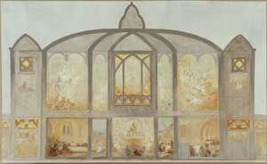 Skica kostela Saint-Jean de Montmartre, kolem roku 1900 (olej) od Alfred Plauzeau
