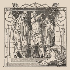 Die Nibelungen. Jak shazovali mrtvé ze sálu, 1840-1841. od Alfred Rethel