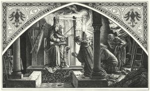 Otto III u hrobu Karla Velikého (rytina)