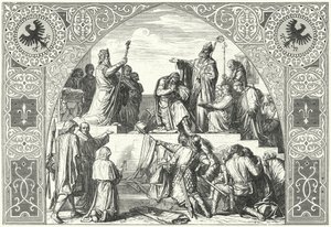 Křest saského náčelníka Widukinda, 785 (rytina) od Alfred Rethel