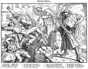 Totentanz 1848: Smrt vede revoluční občany od Alfred Rethel