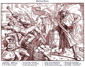 Totentanz 1848: Smrt vede revoluční občany od Alfred Rethel