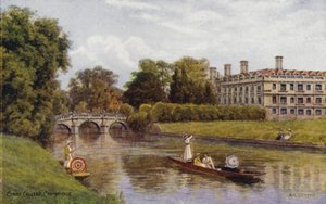 Cambridge: Clare College (barevné lito) od Alfred Robert Quinton