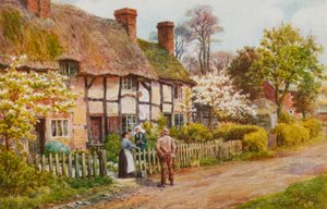 Chaty ve Welfordu na Avonu, Warwickshire od Alfred Robert Quinton