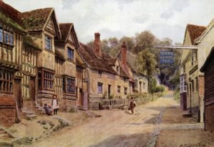 Domy dříve obývané tkalci, Kersey, Suffolk od Alfred Robert Quinton