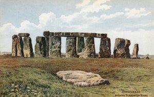 Stonehenge, ukazující Slaughter Stone od Alfred Robert Quinton
