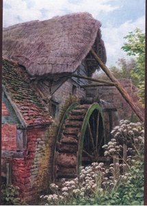 The Mill Wheel, Elmley Castle, Worcester, from The Cottages and the Village Life of Rural England vydané nakladatelstvím Dent & Sons Limited od Alfred Robert Quinton