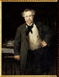 Portrét Alexandra Dumase Jr. (1824-1895), francouzského spisovatele. Obraz Alfreda Philippe Rolla (1846-1919)