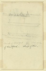 Zahájení hry Hartford, Sloop of War od Alfred Rudolph Waud