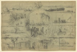 Scény spojené s kanálem Dutch Gap od Alfred Rudolph Waud