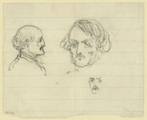 Tři portréty poprsí, včetně Benjamina Butlera od Alfred Rudolph Waud