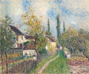 Francouzsky: Un sentier aux Sablons Stezka v Les Sablons od Alfred Sisley