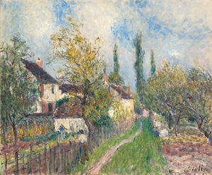 Mýtický pták Jatayu Rama brání voze Rávany ve snaze zabránit únosu Sity, 19. století. od Alfred Sisley