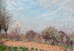 Kvetoucí jabloně v Louveciennes od Alfred Sisley