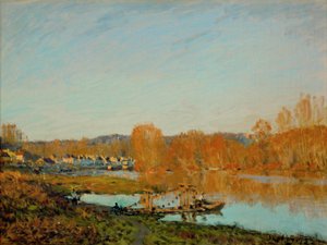 Podzim: Břehy Seiny u Bougivalu od Alfred Sisley