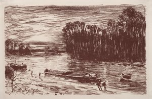 Banks of the Loing, poblíž Saint-Mammès od Alfred Sisley