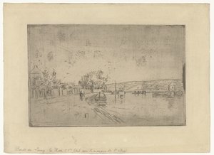 Pohled na řeku Loing s loděmi z banky Bords du Loing: La Rive od Alfred Sisley