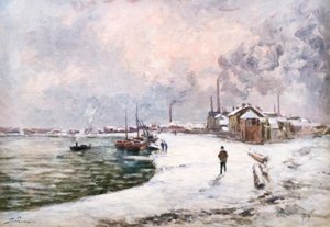 Ivry ve sněhu od Alfred Sisley