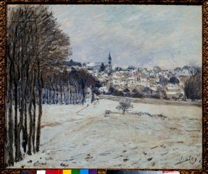 La neige a Marly Painting od Alfreda Sisleyho (1839-1899) 1875 Sun. 0,46x0,56 m Paříž, musee d