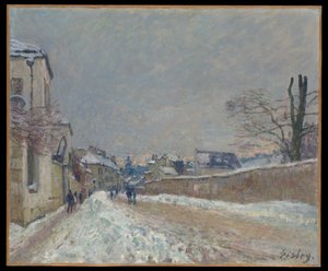 Rue Eugène Moussoir v Moret: zima od Alfred Sisley