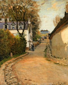 Rue de la Princesse, Louveciennes, při pohledu na sever, kolem roku 1873 (olej na plátně) od Alfred Sisley