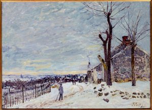 Sněhové počasí ve Veneux-Nadon (Veneux Nadon en Seine et Marne). Obraz Alfreda Sisleyho (1839 - 1899) od Alfred Sisley